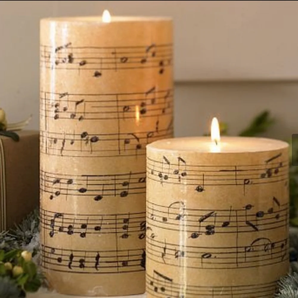 ‼️LAST SET!!‼️ 🕯POTTERY BARN MUSIC NOTE CANDLES🕯